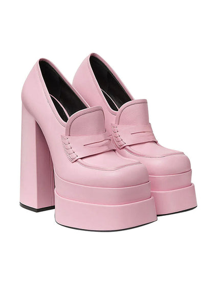 Leather Platform Loafers