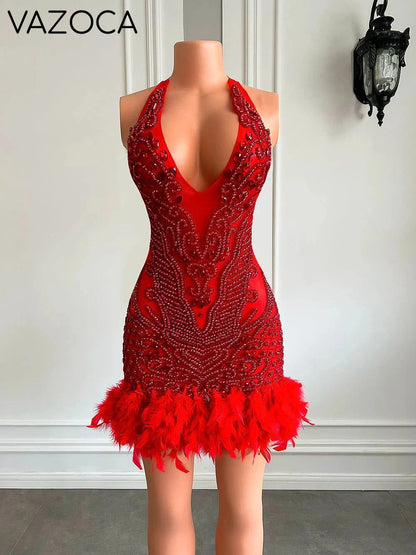 Lilian Feather Mini Dress