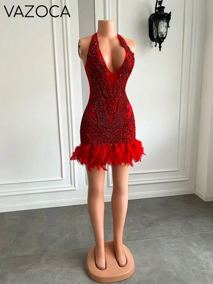 Lilian Feather Mini Dress