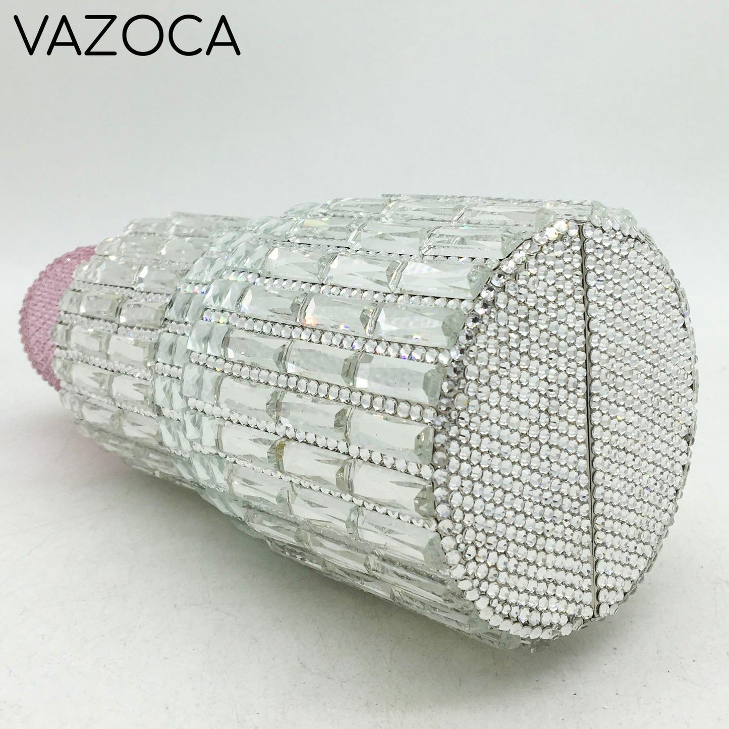 Lipstick Rhinestone Mini Clutch Bag