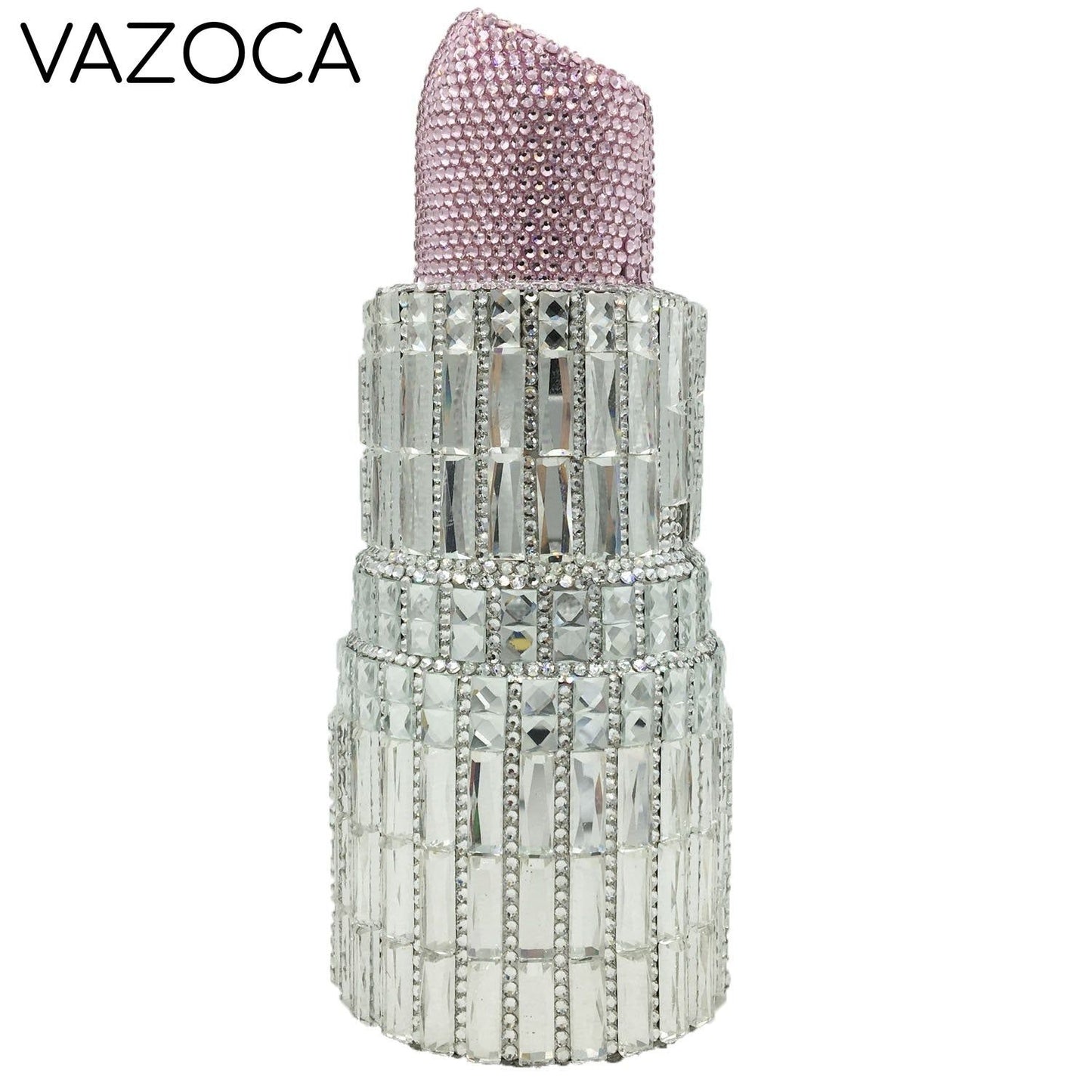Lipstick Rhinestone Mini Clutch Bag