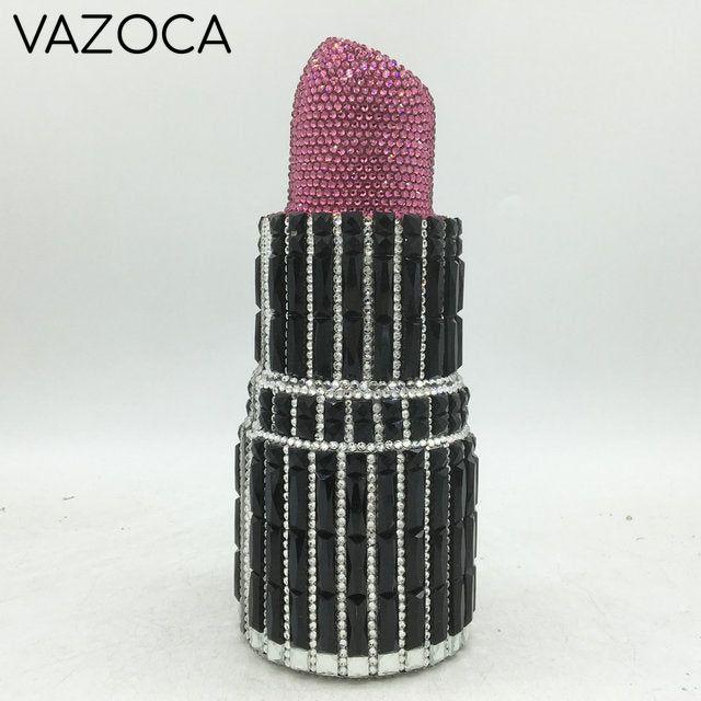Lipstick Rhinestone Mini Clutch Bag