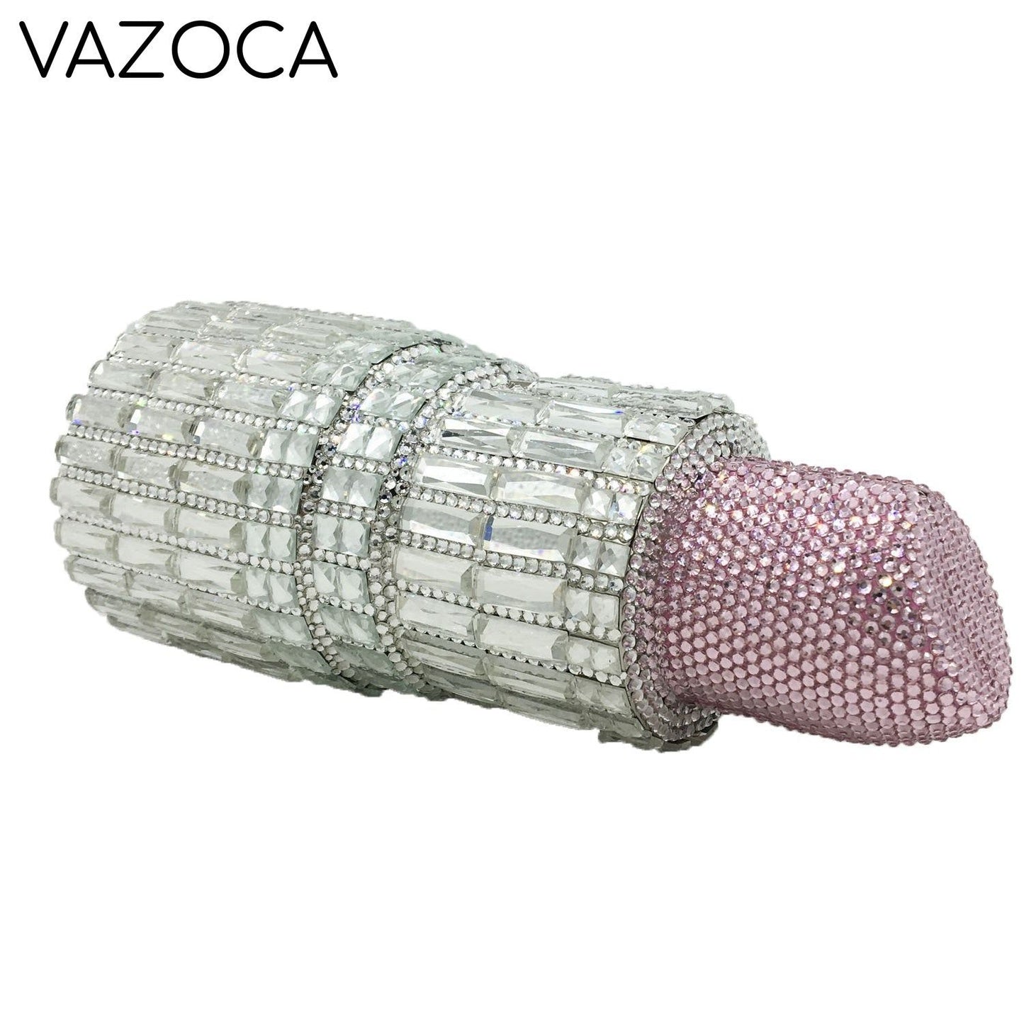 Lipstick Rhinestone Mini Clutch Bag