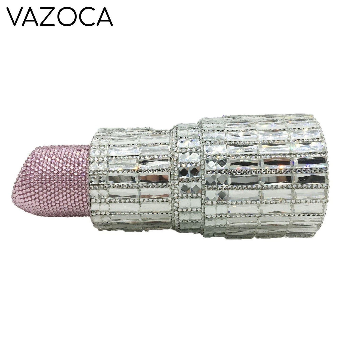 Lipstick Rhinestone Mini Clutch Bag