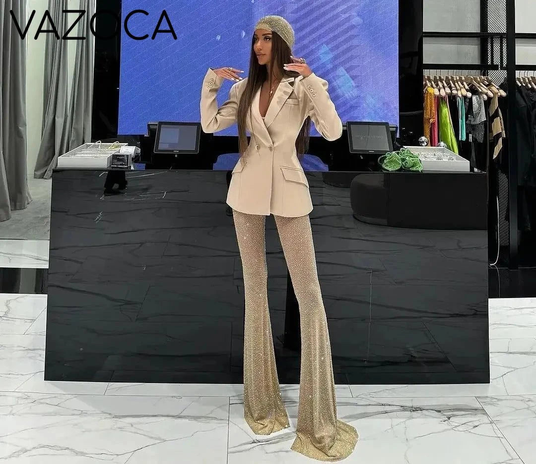Livia Blazer Sequins Pants Set