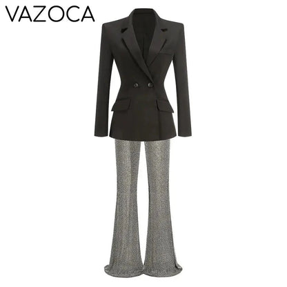 Livia Blazer Sequins Pants Set