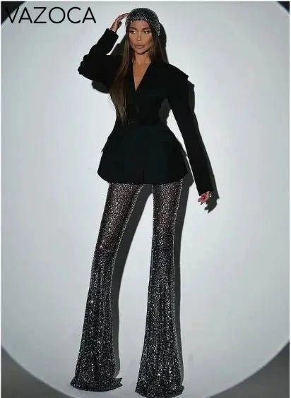 Livia Blazer Sequins Pants Set