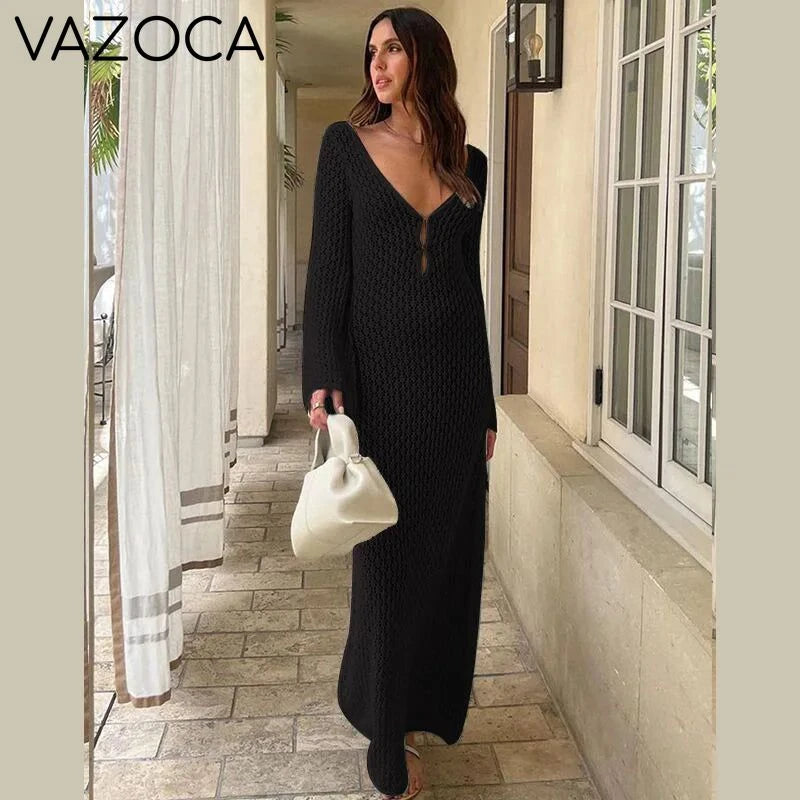 Long Beach Knit Maxi Dress