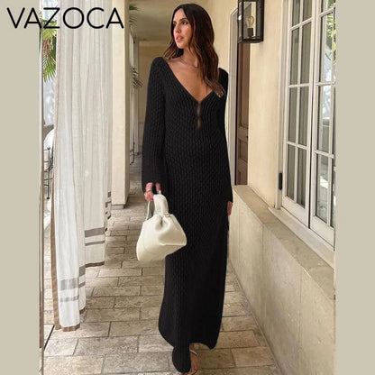 Long Beach Knit Maxi Dress