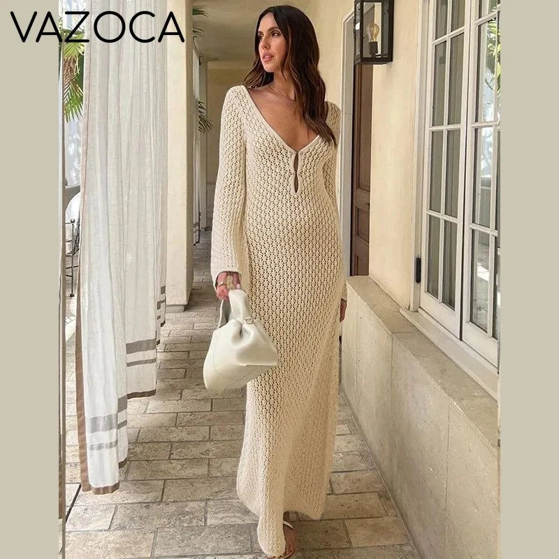 Long Beach Knit Maxi Dress