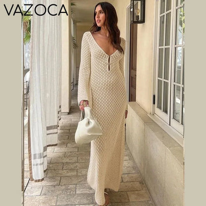 Long Beach Knit Maxi Dress