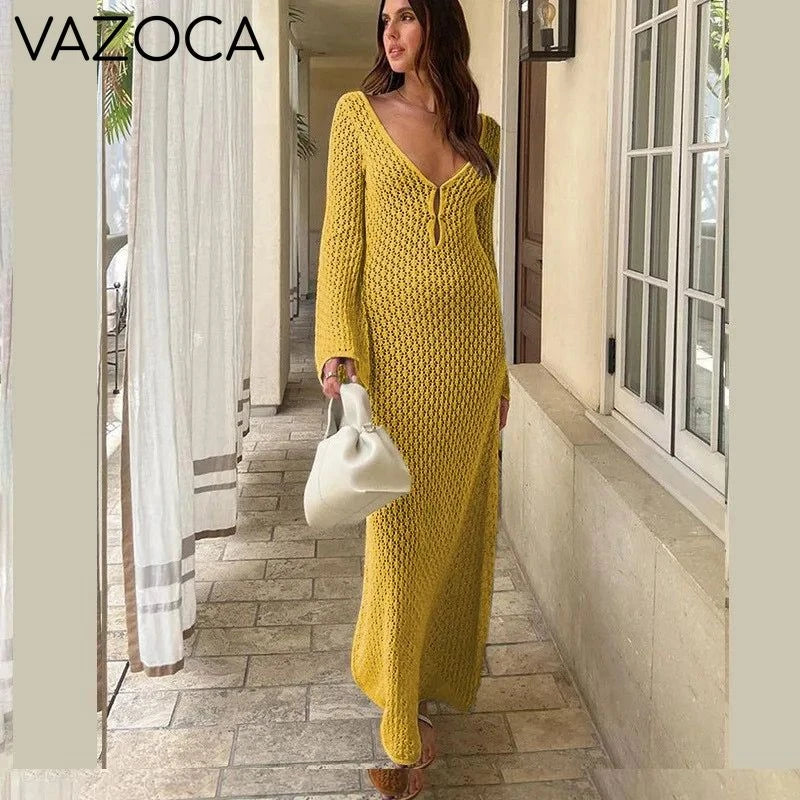 Long Beach Knit Maxi Dress