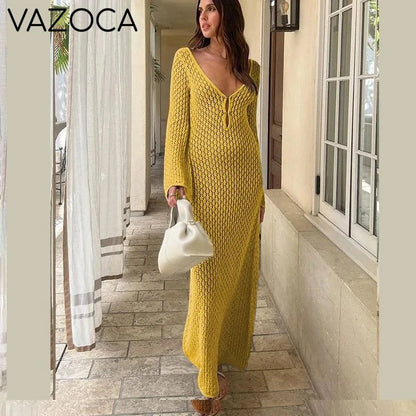 Long Beach Knit Maxi Dress
