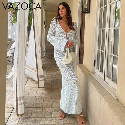 Long Beach Knit Maxi Dress