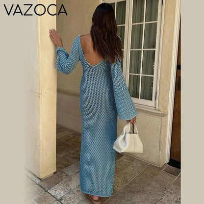 Long Beach Knit Maxi Dress
