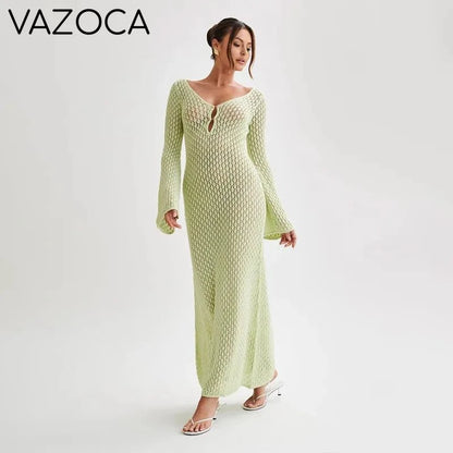 Long Beach Knit Maxi Dress