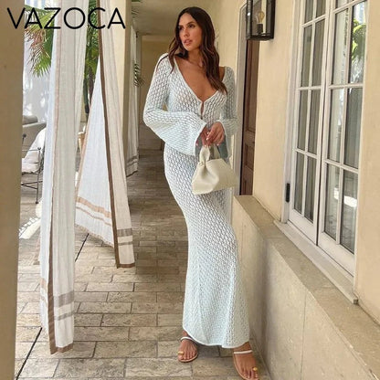 Long Beach Knit Maxi Dress