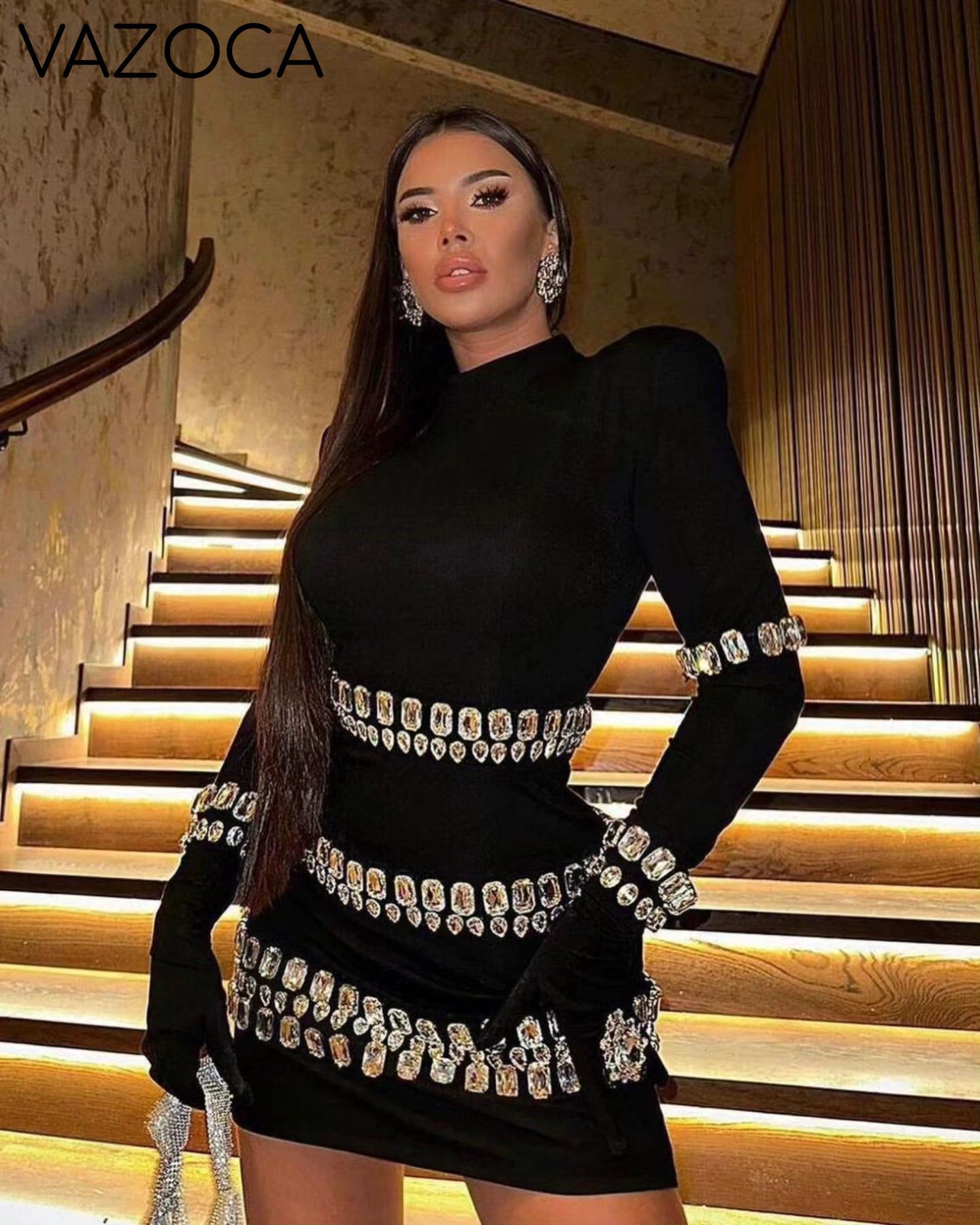 Lorna Crystal Bandage Mini Dress