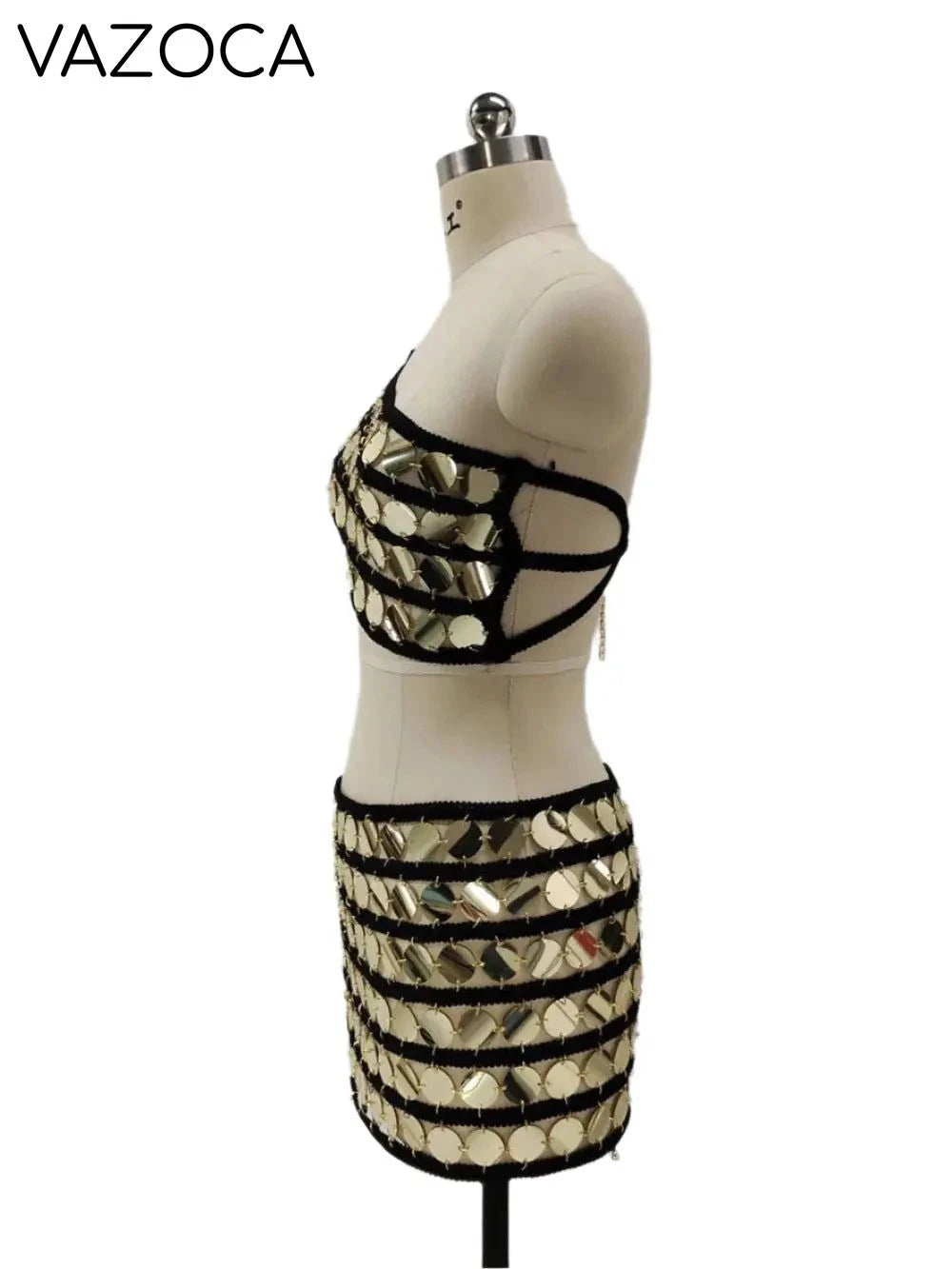 Luxe Sequins Mini Skirt Set
