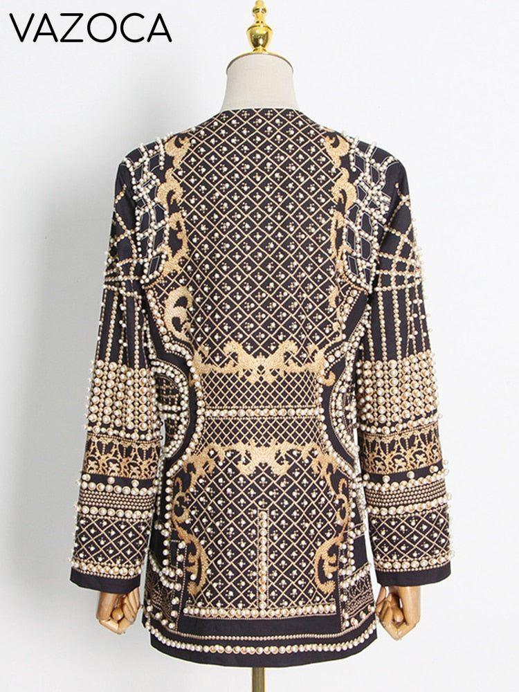 Luxurious Metallic Beaded Blazer/Dress