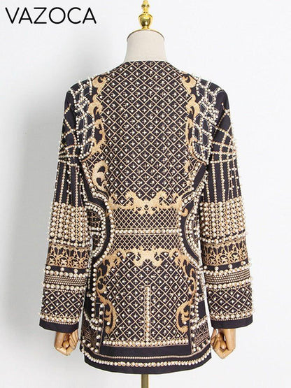 Luxurious Metallic Beaded Blazer/Dress