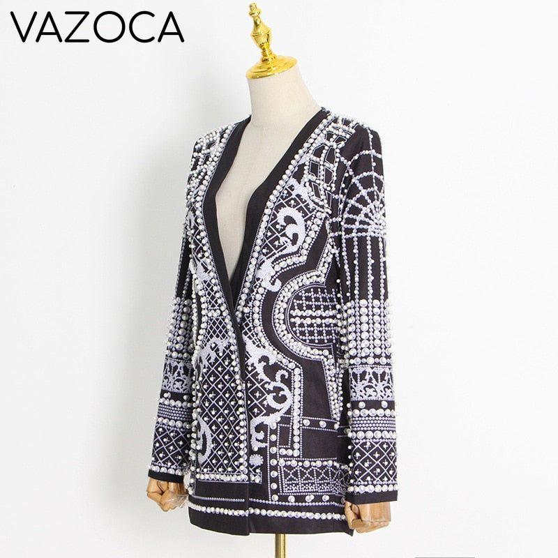 Luxurious Metallic Beaded Blazer/Dress
