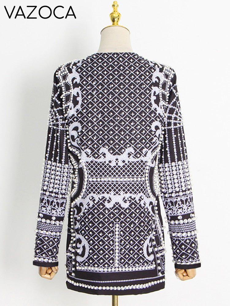 Luxurious Metallic Beaded Blazer/Dress