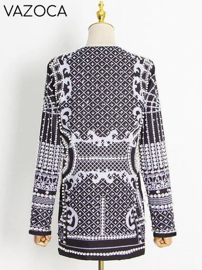 Luxurious Metallic Beaded Blazer/Dress