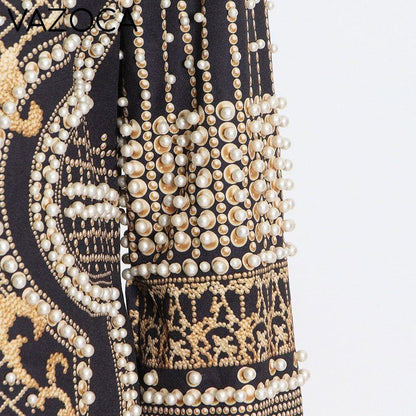 Luxurious Metallic Beaded Blazer/Dress