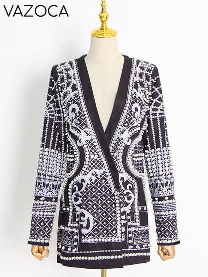 Luxurious Metallic Beaded Blazer/Dress