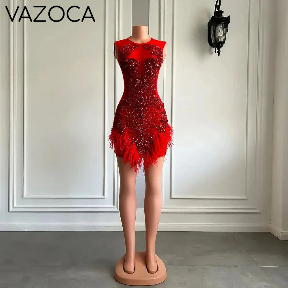 Luxury Feather Cocktail Dress