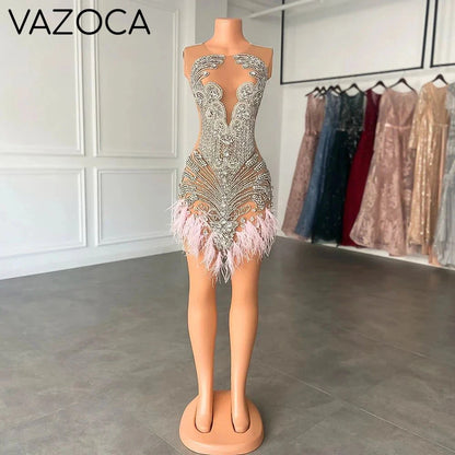 Luxury Feather Cocktail Dress