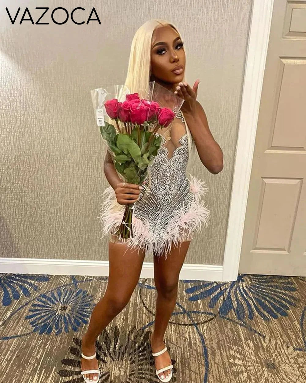 Luxury Feather Cocktail Dress