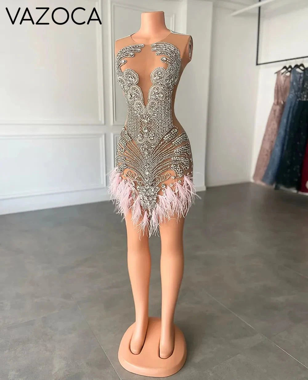 Luxury Feather Cocktail Dress