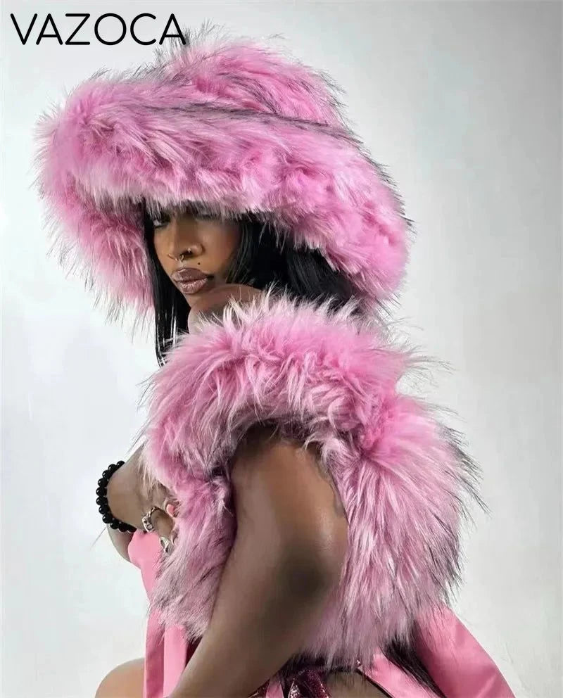 Luxury Fluffy Hat & Bag Set