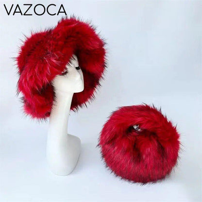 Luxury Fluffy Hat & Bag Set
