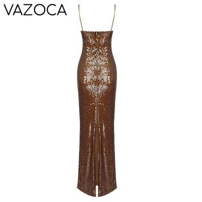 Luxury Sequins Bodycon Maxi Dress