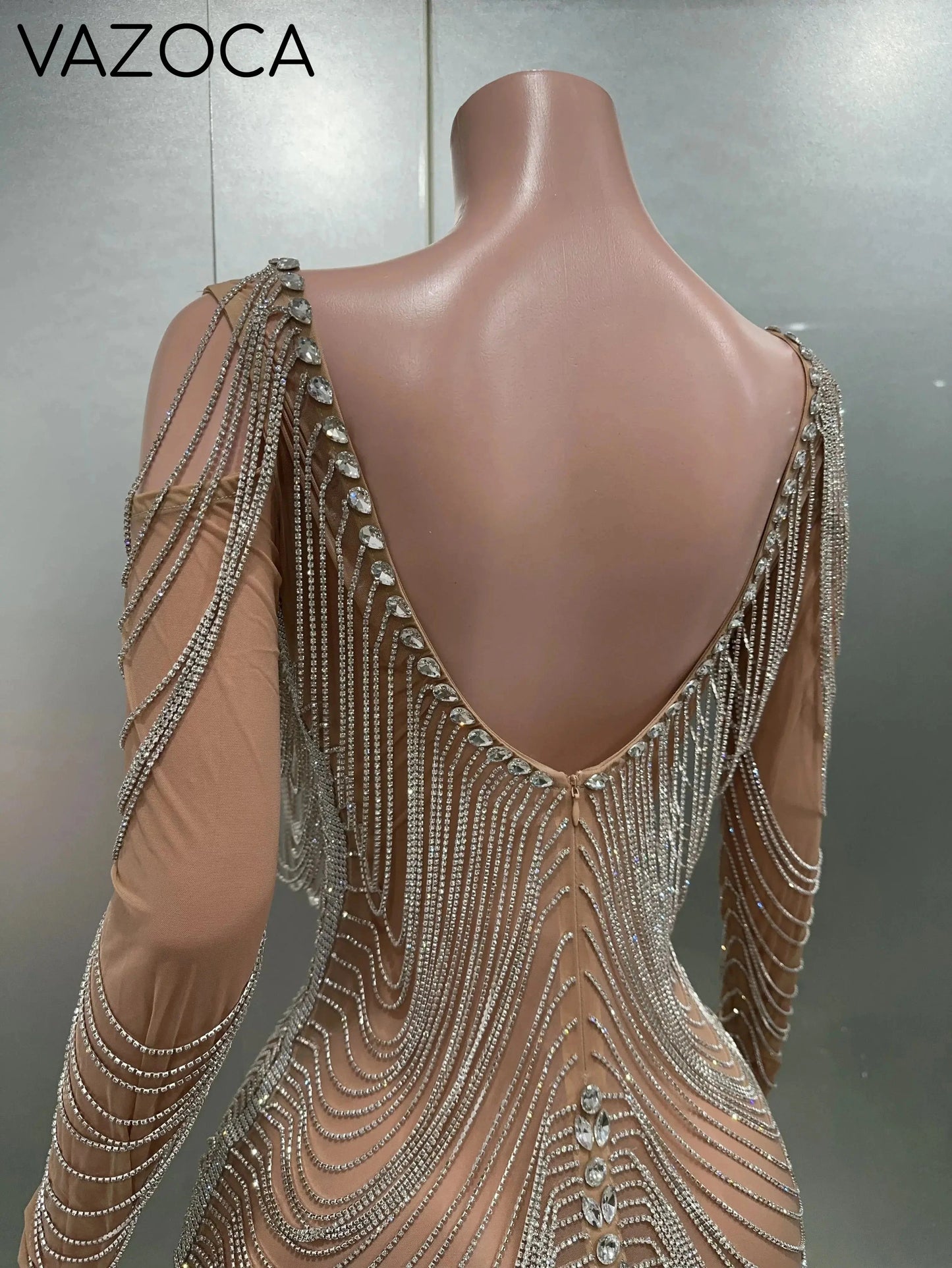 Luxury Tassels Chain Mini Dress
