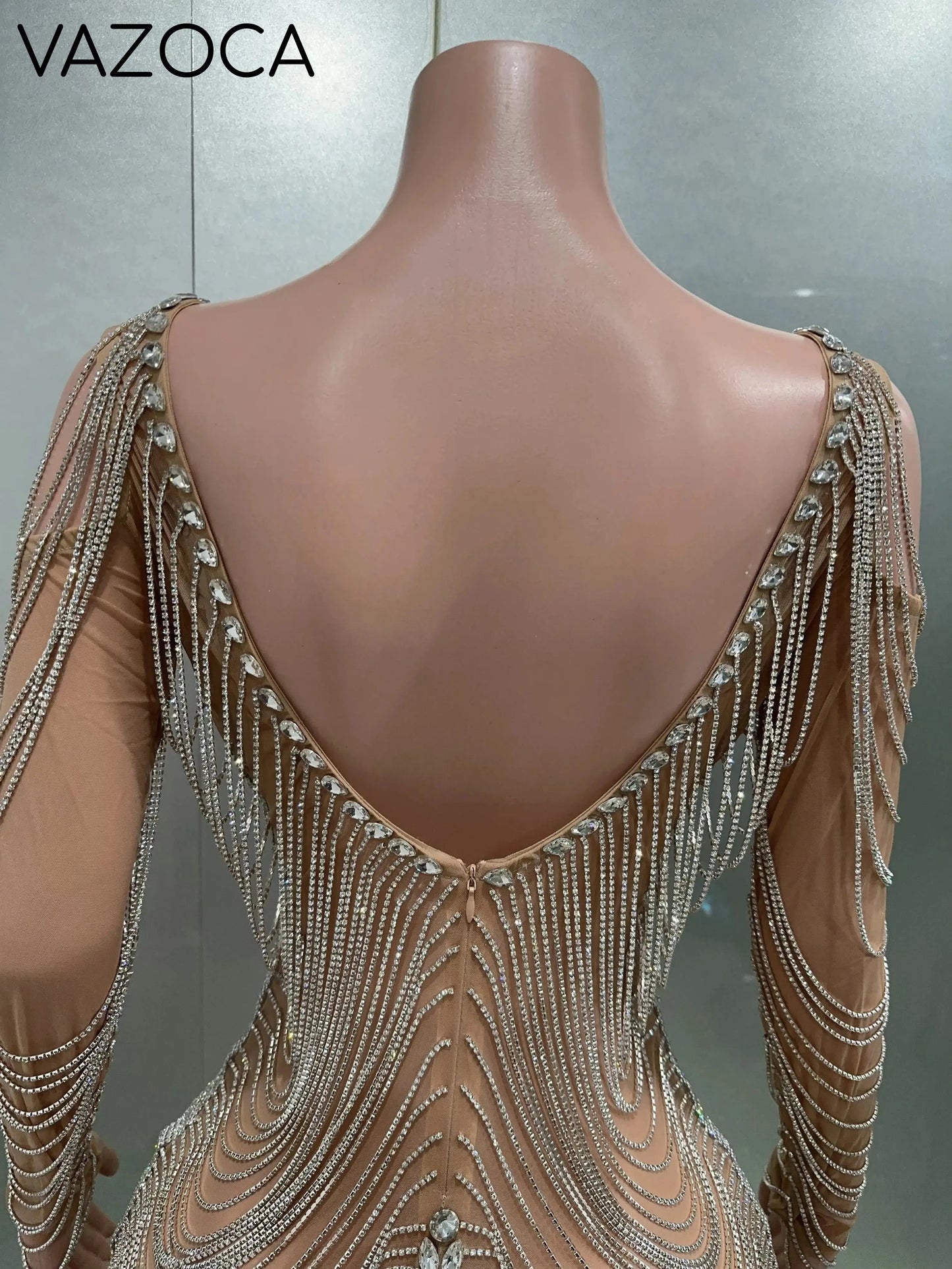 Luxury Tassels Chain Mini Dress