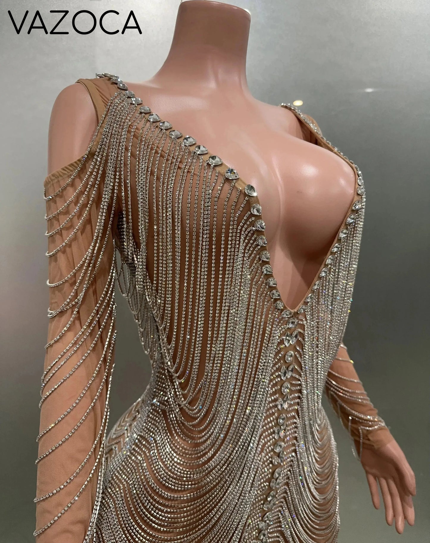 Luxury Tassels Chain Mini Dress