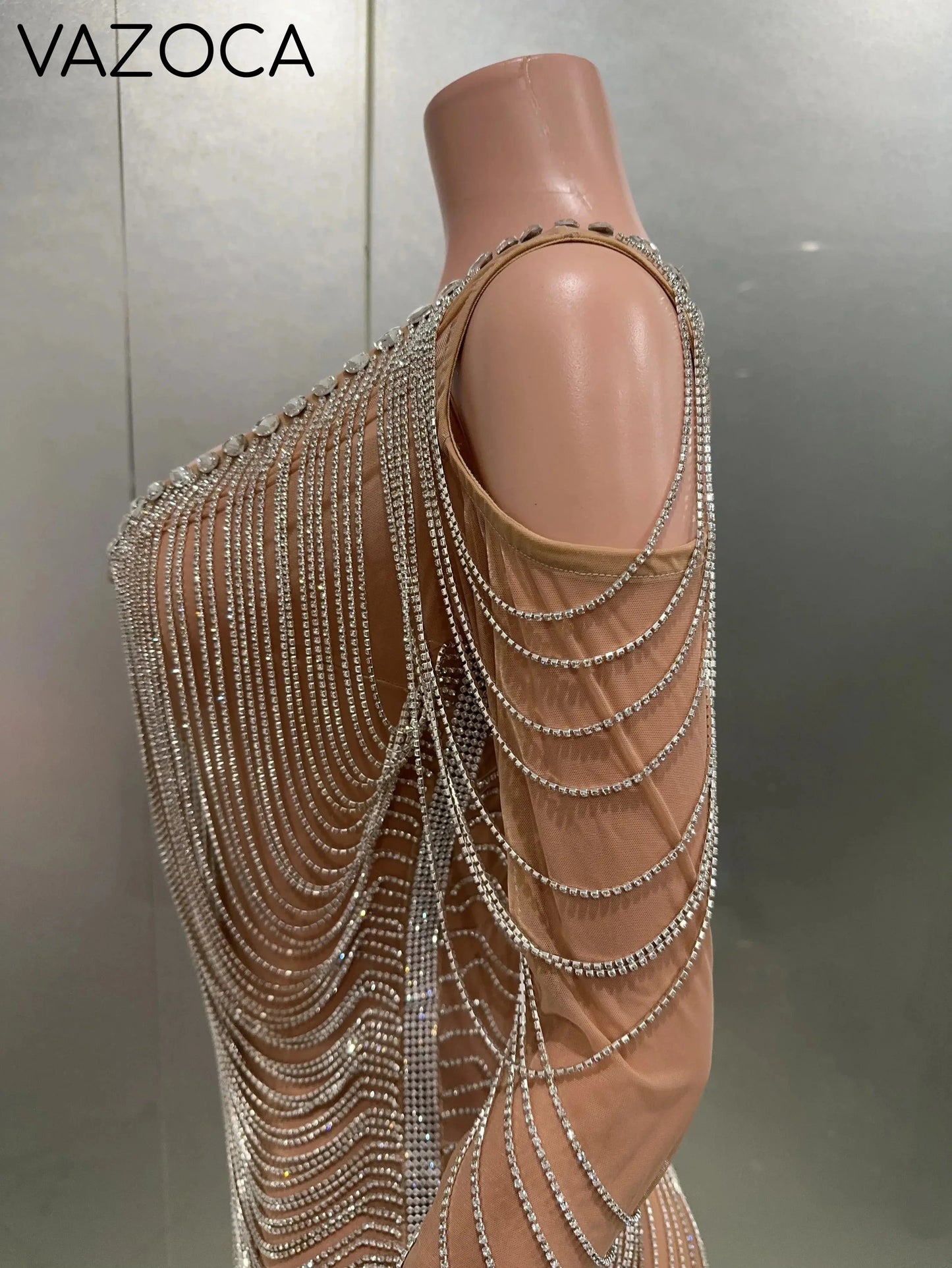 Luxury Tassels Chain Mini Dress