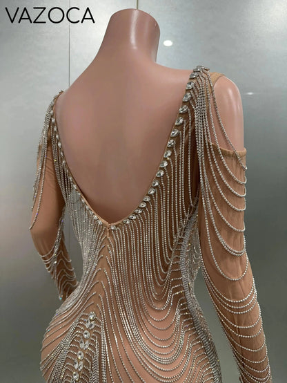 Luxury Tassels Chain Mini Dress