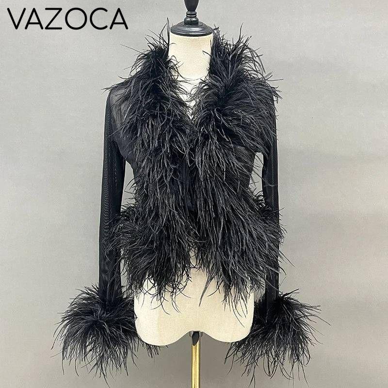 Lya Mesh Feather Blouse