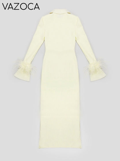 Maddy Feather Bandage Maxi Dress