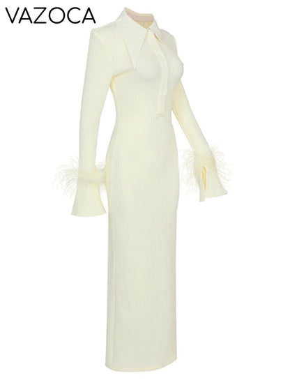 Maddy Feather Bandage Maxi Dress