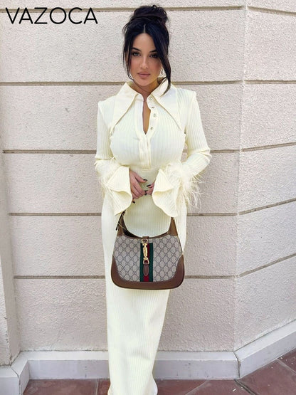 Maddy Feather Bandage Maxi Dress