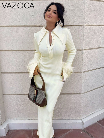 Maddy Feather Bandage Maxi Dress