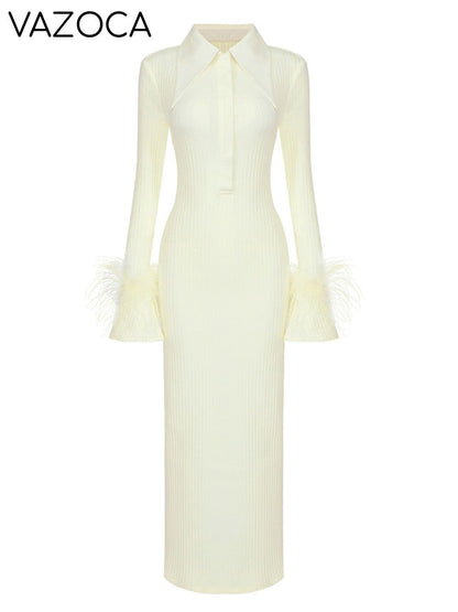 Maddy Feather Bandage Maxi Dress