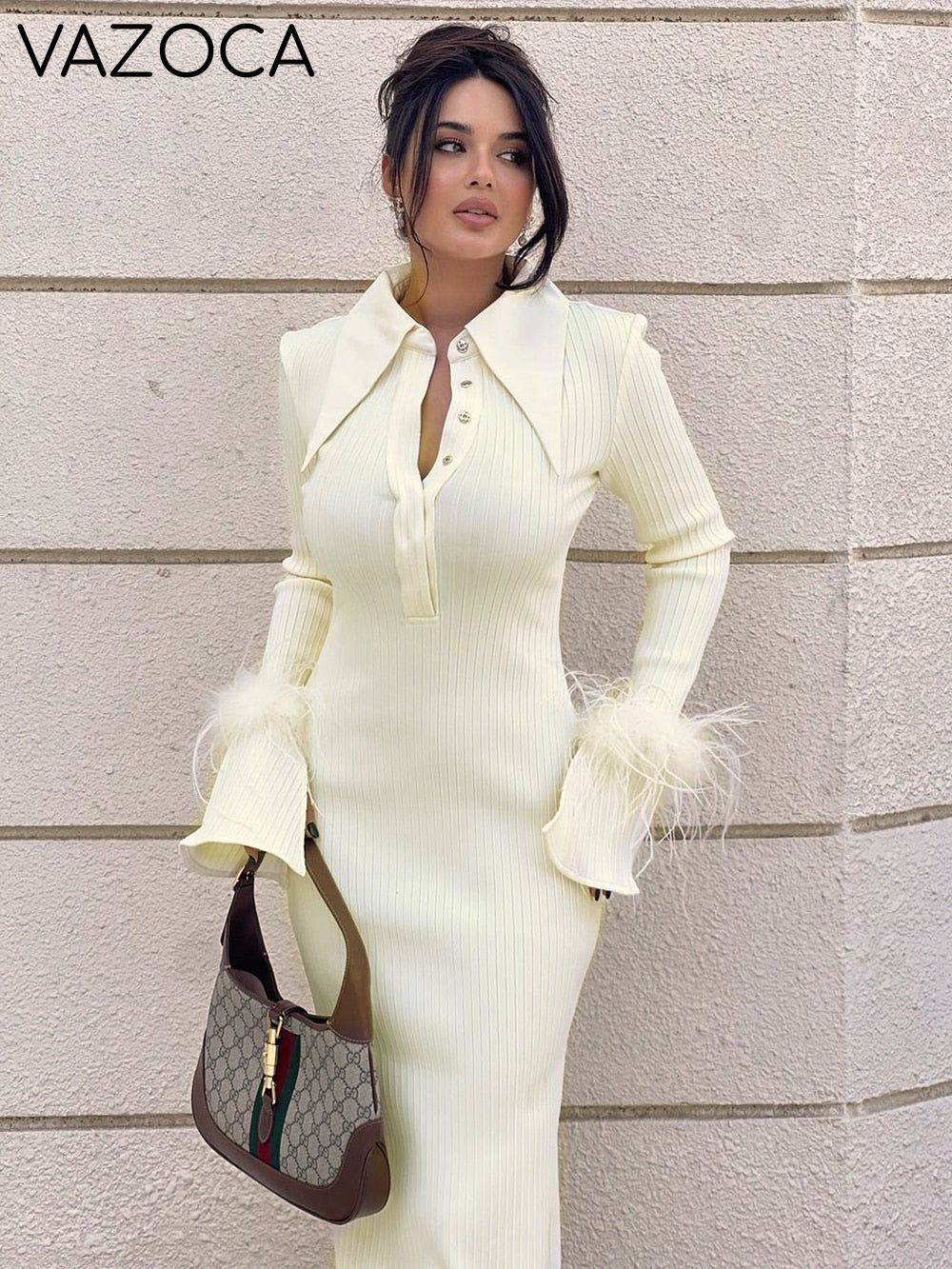 Maddy Feather Bandage Maxi Dress