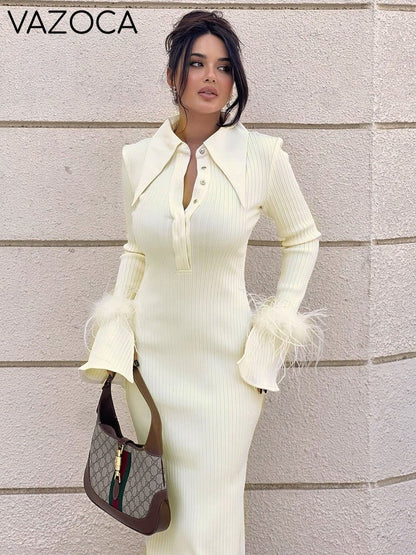 Maddy Feather Bandage Maxi Dress